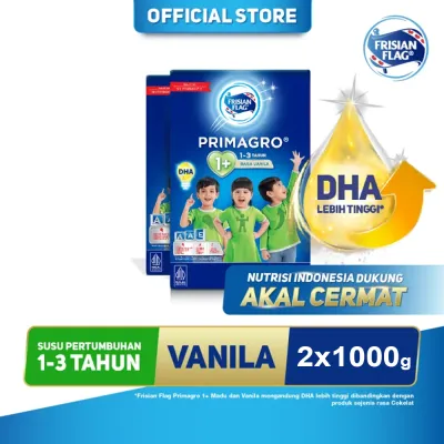 Frisian Flag Primagro 1+ Vanilla 2x1000gr (1-3 tahun) - Susu Formula Pertumbuhan Anak