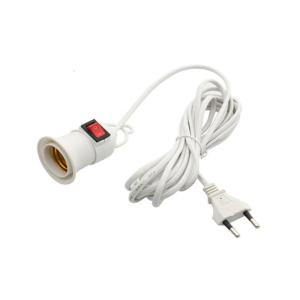 E27 Lamp Base Desktop Screw Light Holder Garden Lampholder With Cable Hanging Indoor Light Holder Enduring