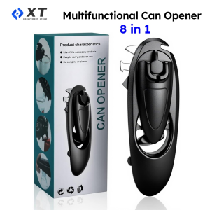8-in-1 Stainless Steel Kitchen Multi-Functional Can Opener - High-quality rust-proof durable and portable manual can opener with smooth edges suitable for outdoor camping Also a great gift for elders