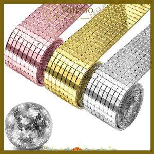 [Valitoo] 4x100cm Mirror Mosaic Tiles Stickers DIY Self-Adhesive Mini Square Acrylic Wall Sticker Craft Party Home Decor