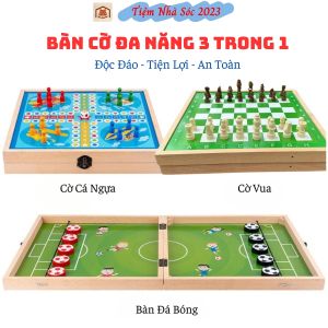 Bộ bàn cờ đa năng 3 trong 1: cờ vua-cờ búng-cờ Cá ngựa chất liệu gỗ cao cấptiên lợian toàn cho trẻ - Tiệm Nhà Sóc 2023