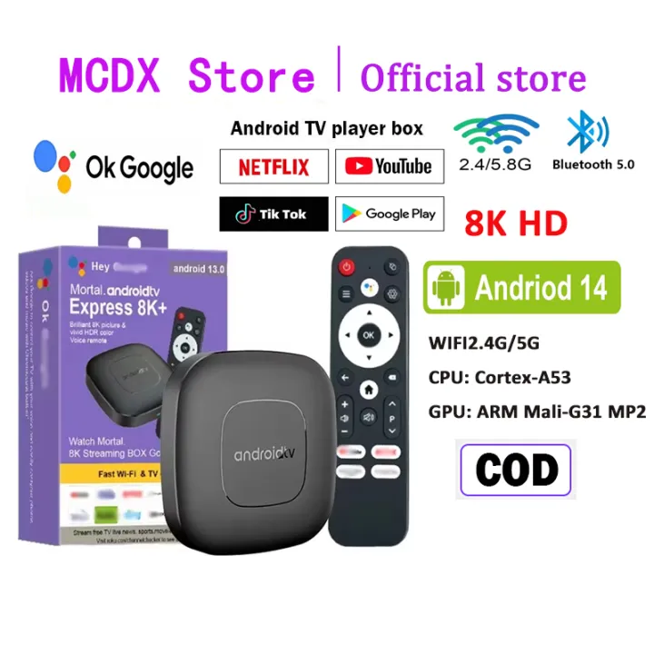 Android Tv Box T1 RAM 4GB+64GB ROM Android Box Android 13.0 8K Full HD ...