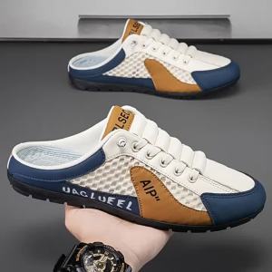 [Free Shipping] 2025 Summer Mens Mesh Sandals Trendy Height-Increasing Soft-Soled Beach Shoes Breathable Loafers Best Seller Overseas