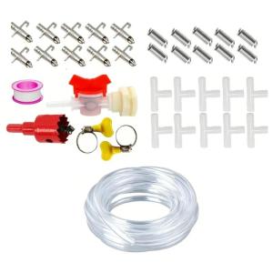 10/20PCS Automatic Pet Watering System With RustProof Nipples Drinker And Easy Install Accessories for Small Animal