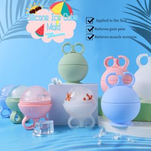 KINTHAZER Cold Therapy Ice Roller Alleviate Puffiness Silicone Ice Massage Roller Portable Cooling Face Silicone Ice Cube Mold Facial Icing Tool