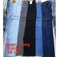 denim pants six pocket  loosse casual fashion cargo pants for mens. 