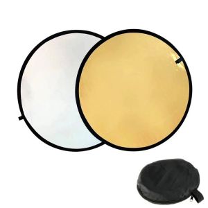 BayanBox แผ่นสะท้อนแสง 2in1 ขนาด 110 ซม. 80 ซม. 60 ซม. 30 ซม. แบบพกพา สําหรับถ่ายภาพสตูดิโอ