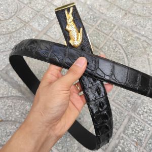 Thắt Lưng Cá Sấu Liền 4cm [MẶT KHÓA THÉP KO GỈ]