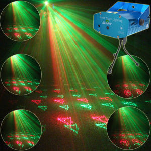 Eshiny Y21 Mini Red Green sound Automatic Moving Laser 20 Christmas Patterns projector Club Bar lighting light Dance Disco home party Xmas DJ Stage Lamp show Tripod
