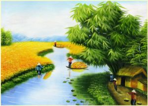 Tranh dán tường Đồng quê kt 80cm*1m2