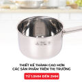 Quánh inox 3 lớp liền khối Kalpen Emer EM16 size 16cm, bảo hành 30 năm chuẩn Đức. 