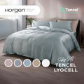 (Tencel Lyocell Fitted Sheet Set or Bed Set) Horgen Silky Soft Tencel Lyocell 1600TC Fitted Sheet Set (Fitted bedsheet, Pillow case/s, bolster case) OR Bed Set (with Quilt Cover). 