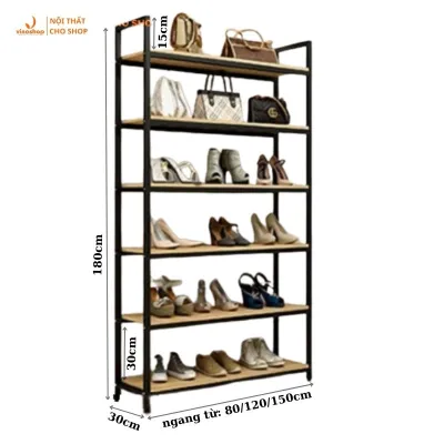 VNS-020 Kệ Khung Sắt Trưng Đồ Shop Cửa Hàng. Kệ Kho Lắp Ráp Đa Nang Để Hàng 456 Tầng