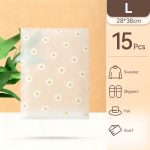Daisy Printed Zipper Transparent Organizer Pouch/Travel Storage Bag/Waterproof Clothing Sorting Bag