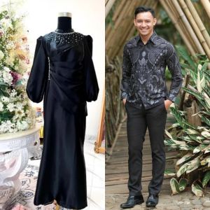 Couple Vina Dress Polos Payet Kemeja Batik Baju Seragam Kondangan Terbaru