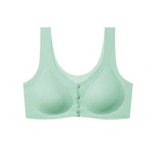 Ice Silk Front Open Button Vest Style breastfeeding bra Seamless Gather Anti-Sagging maternity bra