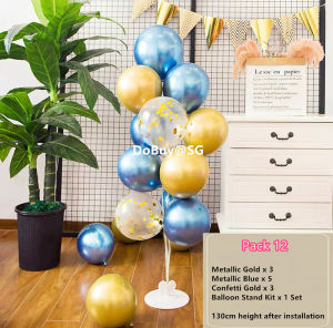 🔥SG LOCAL STOCK🔥Premium 130cm 11 Balloons Chrome Confetti Balloon Bouquet with Balloon Stand Standing Balloons Balloon bouquet Balloon Tree No helium required Birthday Party Christmas Wedding Proposal Company Event