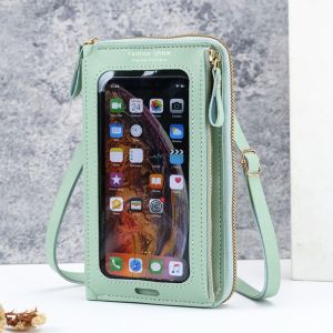 LUMINOU PU Leather Cell Phone Purse 6 Colors Large Capacity Women Wallet Fashion Multifunctional Touch Screen Female
