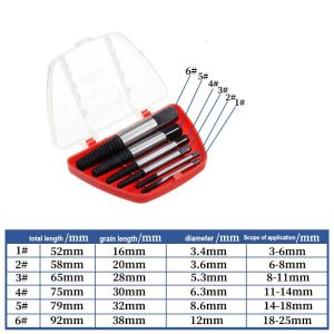 Screw Extractor Set 6pcs/Set Extractor Broken Screw Taffware Pembuka Baut Patah 6pcs/set Screw Extractor Set Tap Balik Set Pencabut Baut Patah