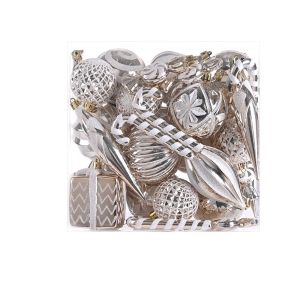 MAOMEI 6/8/10cm Bộ bóng giáng sinh Sáng Tạo Nhựa Đồ trang trí treo Trang trí không khí lễ hội Không thấm nước Bóng mạ điện Bố trí phông nền