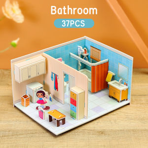 Mumystation 3D Puzzle Mainan Edukasi Anak Puzzle 3D Miniatur House DIY Jigsaw Kecil Mainan Puzzle Busa Puzzle Anak