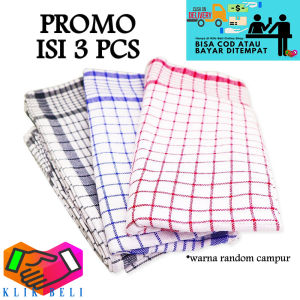 Klik-Beli (PROMO ISI 3 PCS) Serbet Kain Lap Dapur Kotak Serbaguna