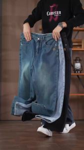 Spring Autumn American Retro Straight Jeans Men Streetwear Korean Fashion Loose Baggy Wide Leg Denim Pants Male Casual Trousers2026