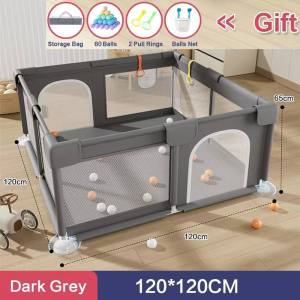 Playpen for Baby Safety Fence Big Baby Playpen with Stainless Steel Frame Breathable Mesh Bed Fence
