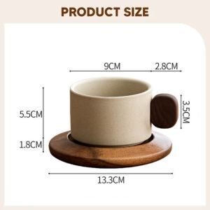 Retro Triangular Cone Ceramic Mug with Base Japanese Coarse Pottery Coffee Tea Cup Porcelain Cup