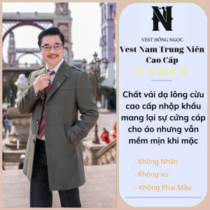 Áo Mangto Nam Dáng Dài Măng Tô Trung Niên Cao Cấp Chất Liệu Dạ Lông Cừu Nhập Khẩu