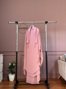 Jilbab French Khimar Hijab Syari French Khimar Bahan Cerutty babydoll Aminah By Khadijah Kerudung