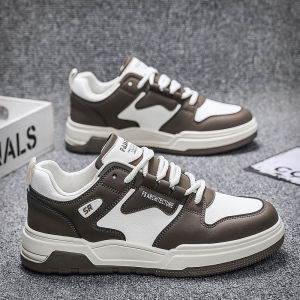 Mens shoes four seasons 2025 new casual platform breathable leather shoes mens popular shoes mens athleisure board shoes