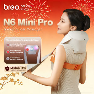 🔥Breo N6 Mini Pro Neck & Shoulder Massager Human-Like Massage Ergonomic Moxibustion Heat Therapy Muscle Relaxation Adjustable Intensity Magnetic Fidlock Buckle Hands-Free PD Fast Charge