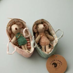 LUXEMO Soft Mouse Ornament Mini Finger Doll Squeeze Toy Stuffed Doll Childrens Room Decoration