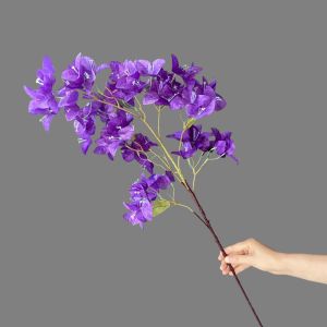 INNEED 76cm Simulation Flower Real Touch 24/51 Heads Fake Bougainvillea Spectabilis Lifelike Iron Wire Inner Lining Silk Flower Wedding
