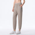 YueJi Yoga Pants for Women High Waist Quick Dry Elastic Loose Sport  Ankle-tied Pants. 