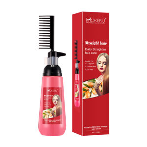 agetet Protein Correction Straight Hair Straightening Cream Hair Conditioner With Comb Natural Hair Care Easy to Use