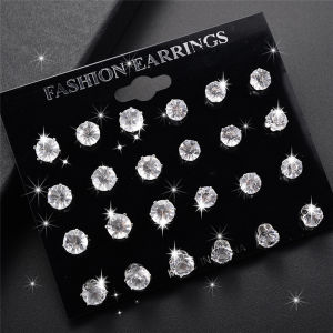 shiqinbaihuo 6 12 cặp tinh thể Rhinestone tai Stud Bông tai cưới Bông Tai đồ trang sức quà tặng