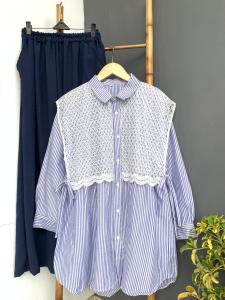 Arumi Oneset Salur Kombinasi Brukat Premium Ld 120 Setelan Salur Strip Kombinasi Brukat