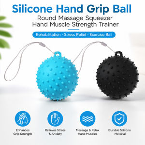 Silicone Hand Grip Ball Round Massage Squeezer Hand Muscle Strength Trainer Stress Relief Ball