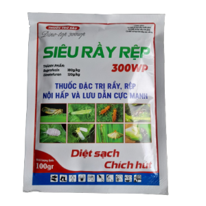 Thuốc trừ sâuDino top 300WP - Siêu Rầy Rệp Gói 100gam Thành phần Buprofezin 180g/l+ Dinotefuran 120g/l chích hút rầy nâu bọ trĩ ( Mộc Farm