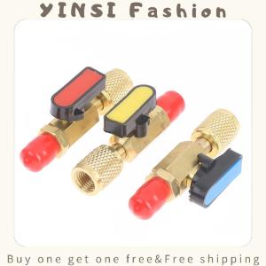 YINSI 1/4" Male To 1/4" Female Straight Ball Valve Charging Hoses Manifold Accessories