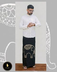Traditional Black Batik Sarongs for Men and Women 022 | Lanka Styles