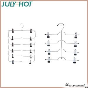 [JULYHOT] 6-Tier Skirt Pants Shorts Hangers Space Saving No Slip Storage Metal Skirt Rack