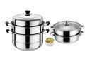 Stainless Steel Food Steamer Cooking Pot 28cm 2 Layer / 3 Layer Steamer Pot. 