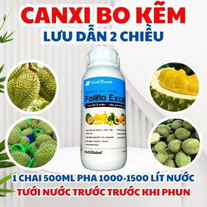 FOLIFLO EXCELLENT 500ML – CANXI BO KẼM VĨNH THẠNH - GIẢI PHÁP CHỐNG NỨT GAI DƯỠNG XANH GAI LÀM TRÒN TRÁI SẦU RIÊNG