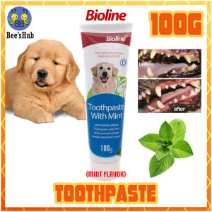 BIOLINE Toothpaste Dental Care Pet Dog Toothpaste 100g (TOOTHPASTE ONLY) (Mint Flavor Orange Flavor Beef Flavor)