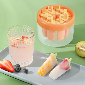 8pcs/set Ice Cream Mold with Ice Bucket Popsicle DIY Ice Jelly Mold with Sticks Homemade Mold Frozen Ice Cream Molds