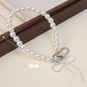 【♡Lovely girls house♡】Y2k Pearls Bow-Knot Bag Pendant Acrylic Flower Key Holder