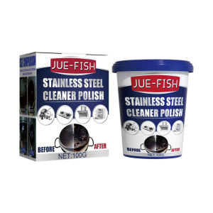 JUE-FISH Stainless Steel Cleaning Paste Multi-purpose Stain Removal Paste Rust and Stain Removal Cookware Stainless steel cleaner kitchen washing pot bottom black scale decontamination cream Household cleaning paste